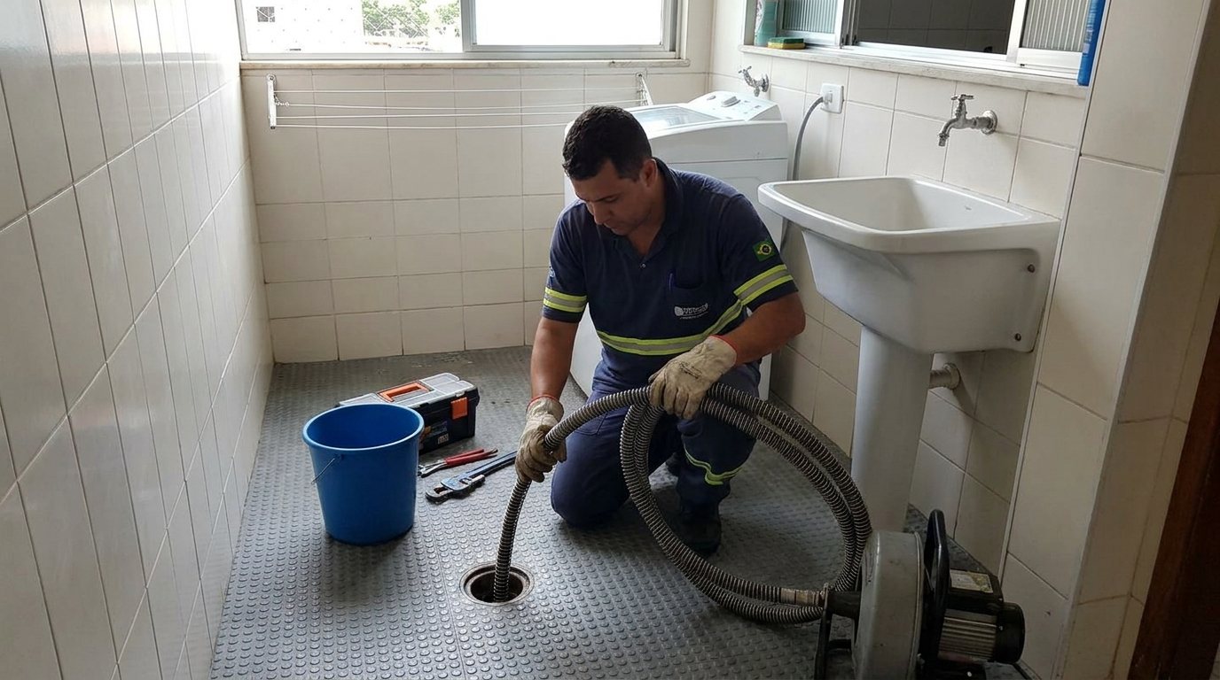 Ponto de Esgoto na Lavanderia em Brasília‑DF